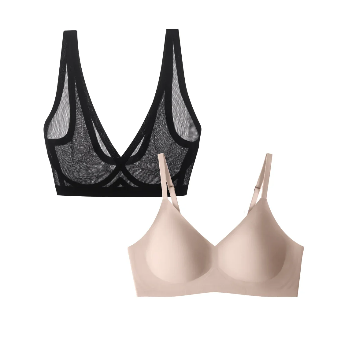 Black Sheer Bralette and Nude Relief Bra Bundle - Image 6