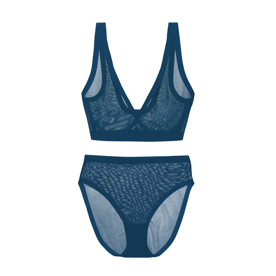 Blue Opal Sheer Bralette and High Cut Set - Image 10