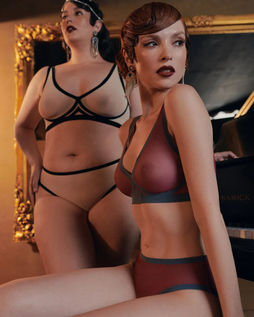 Cabernet Mesh High Cut High Waisted - Image 6