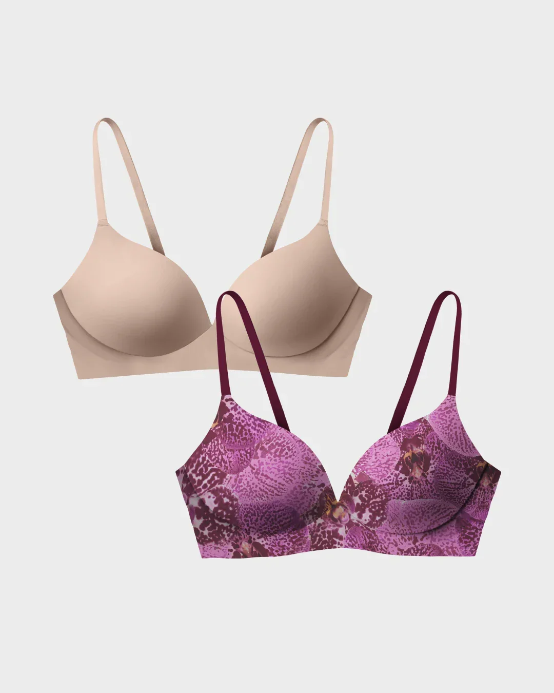 Nude and Orchid Pain Free T-Shirt Bra Bundle