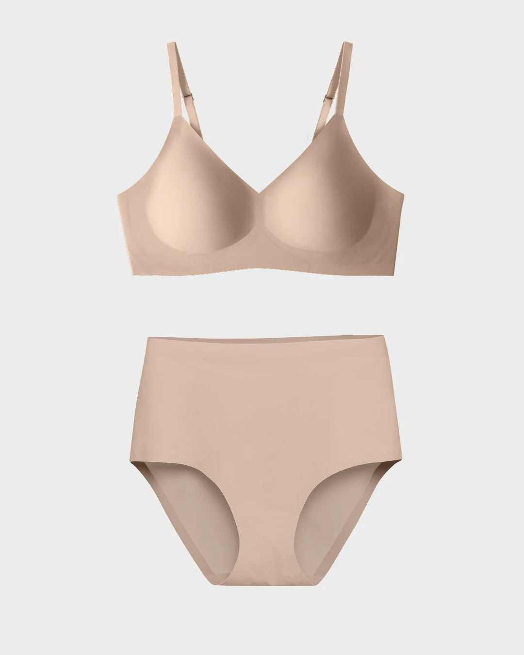 Nude Relief Bra and High-Waisted Set